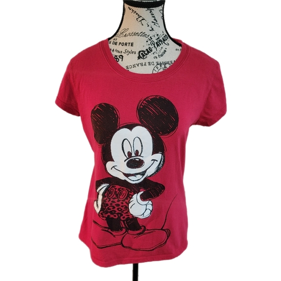 Disney Tops - Vintage 90s Disney Mickey Mouse Graphic T-Shirt Size XL 15-17 Red